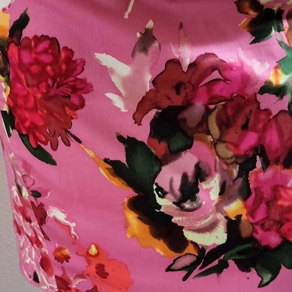 VEUC Sz 6 Talbots Rose Floral Lined Pencil Skirt - Picture 3 of 12